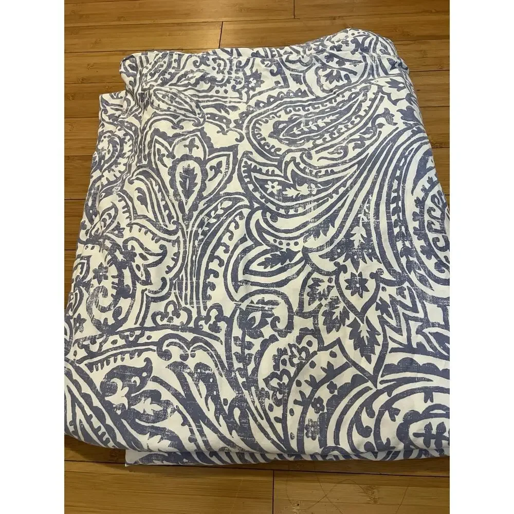 Charter Club Damask PAISLEY Designs 100% Pima Cotton FULL / QUEEN Blue White * R